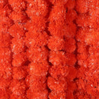 Artificial Marigold Flower Garland for Diwali Decoration, Weddings, Parties Events, Pooja Festival - Traditional Indian Decoration (Orange 5 PC | 4 to 4.5 ft) Hashcart®