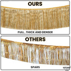 KatchOn, Large Champagne Gold Fringe Garland - 6.5 Feet, Pack of 2 | Foil Fringe Banner for 50th Birthday Decorations | Gold Streamers for Casino, Bachelorette, Retirement, Anniversary Decorations