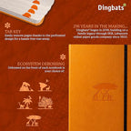 Dingbats* Earth Dotted Writing Journal Notebook A5 - Vegan Leather Hardcover - Ideal for Work, Travel - Pocket, Elastic Closure & Bookmark