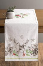 Maison d' Hermine Table Runner 100% Cotton Double Layer Table Runners 72 inches Long for Thanksgiving Christmas Decorations Home Kitchen Dining Party Wedding (Christmas Dew, 14.5" x 72")