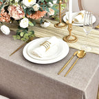 Fitable Faux Linen Tablecloths for Rectangle Tables: Water & Stain Resistant Farmhouse Table Cloth, Washable Burlap Textured Table Covers for Kitchen Dining Party(2 Pack, 60x120 Inch, Nature)