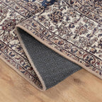 Bloom Rugs Washable Non-Slip 10 ft Runner - Dark Blue/Beige Traditional Medallion Runner for Entryway, Hallway, Bathroom, and Kitchen - Exact Size: 2.5' x 10'
