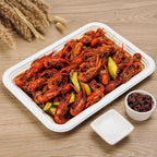 50Pack 14" Heavy Duty Disposable Rectangle Food Trays, Compostable Extra Large Paper Platter Plates Serving Crawfish, Lobster, Crab for Party, BBQ, Crawfish Boil Accessories