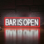 Bar Is Open Neon Sign for Wall Decor,USB Powered Led Bar Neon Sign Open Light up Sign for Pub Beer Party Business Window(15.75 * 4.72In)
