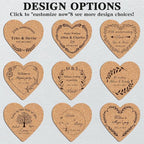 Custom Coasters Personalized Cork Coasters Bulk with Logo Wedding Personalized Cork Natural Wood Engraved Drink for Wedding Favors (Cork Coasters - Heart)