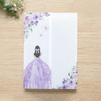 PONATIA 50 PCS Vellum Jackets for 5x7 Invitations - Vellum Paper 5x7 Jackets - 135GSM Purple Girl Flowers Quinceanera Invitation Transparent Wraps (Purple Girl)