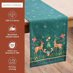 Maison d' Hermine Table Runner 100% Cotton Single Layer Table Runners 72 inches Long for Thanksgiving Christmas Decorations Home Kitchen Dining Party Wedding (Hygge Christmas, 14.5" x 72")