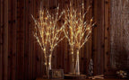 BAOLITVINE Birch Branch Lights with Timer Battery Operated 100 LED Fairy Lights, Lighted Willow Branches 32IN for Home Bedroom Fireplace Christmas Decoration Inside Outdoor