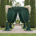 10ftx10ft Wrinkle Free Hunter Green Backdrop Curtains for Party Background, 2 Panels Silky Polyester Green Photo Backdrop Drapes Back Drop Cloth for Wedding Birthday Photography Baby Shower Decor