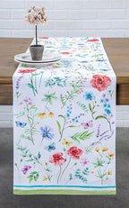 Maison d' Hermine Table Runner 100% Cotton Double Layer Table Runners 72 inches Long Decorative for Kitchen Dining Party Baby Shower Wedding Bridal Shower Spring Summer (Just Floral, 14.50" x 72")