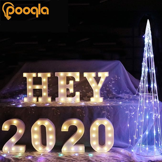 Pooqla LED Marquee Letter Lights Sign, Light Up Alphabet Letter for Home Party Wedding Decoration S