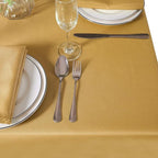 Cupuamon Square Tablecloth 52x52 inch Washable Polyester Fabric Table Cloth for Wedding Party Dining Banquet Decoration（52x52,Gold）