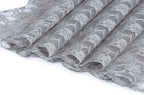 MDS Pack of 15 Wedding 12 x 108 inches Lace Table Runner for Wedding, Decorations for Birthday Parties, Banquets, Graduations, Engagements, and Runners fit Rectangle, Round Table- Silver Gray