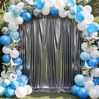 40x10 ft Wrinkle Free Black Silver Sequin Backdrop Curtain for Parties,Thick Not Fall Glitter Wedding Backdrop Drapes,8 Panels 5x10ft Shimmer Photo Back Drop Cloth for Birthday Photography Background