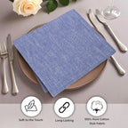 Urban Villa Cloth Napkins 100% Cotton Slub Absorbent Dinner Napkins (Set of 12) Oversized 20x20 Inches Blue White Chambray Soft Durable Reusable Washable Ideal for Everyday Use Premium Quality