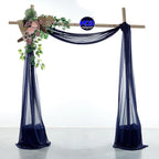 MDS Halloween Chiffon Draping Fabric - 1 Panel, 30" Wide x 50ft Long - Sheer Spooky Arbor & Canopy Drapery for Haunted House Backdrops, Party Ceilings, DIY Costumes & Themed Events - Navy Blue