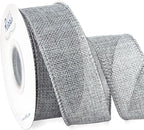 Ribbli Burlap Wired Burlap,1-1/2 Inch x 10 Yard,Silver