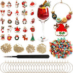 DIY Wine Glass Charms Kit, 25pcs Personalized Reusable Drink Marker Tags, Glass Identifiers for Wine Tasting Party, Unique Hostess Gifts & Party Decorations