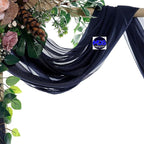 MDS Halloween Chiffon Draping Fabric - 1 Panel, 30" Wide x 40ft Long - Sheer Spooky Arbor & Canopy Drapery for Haunted House Backdrops, Party Ceilings, DIY Costumes & Themed Events - Navy Blue