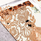 DORIS HOME 50pcs Laser Cut Quinceanera Invitations Terracotta Glitter, 4.7x7.1 Personalized Quince Invitations for 15th Birthday, Invitation cards for Sweet 16 with Envelopes