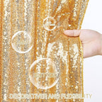 Gold Curtains Backrop for Wedding Parties: 3ftx8ft Gold Sequin Photo Backdrop Drapes for Baby Shower Photography Background - 2 Packs
