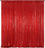 Poise3EHome Red Sequin Backdrop, 10Ft x 10Ft Glitter Photography Background Curtains for Party Wedding Birthday Christmas Valentines Day Decoration