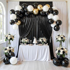 gogoparti 20x10FT Black Sequin Backdrop Curtain - 4 Panels of 5x10FT Wrinkle-Free Glitter Drapes for Photography, Birthdays, Weddings & Graduations