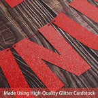 TaoBary 112 Pcs DIY Letter Kit Glitter Customizable Banner Letters Include 107 Letters and Numbers 3 Rope and 2 Needles for Birthday Halloween Christmas Wedding Valentine Party Decor(Red)