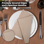 Urban Villa Dinner Napkins Solid Taupe Color Cloth Napkins (Set of 12) Oversized 20x20 Inches 100% Cotton Slub Premium Quality Soft Durable Mitered Corners Reusable Washable Everyday Use Napkins