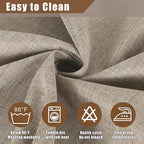 Fitable Faux Linen Tablecloth Rectangle 60 x 102 Inch - Rustic Fabric Table Cloth for 6 Foot Tables, Nature Faux Burlap Table Cover for Kitchen Dining, Party, Farmhouse