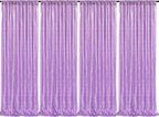 Lavender Sequin Backdrop Drapes 4 Panels 2FTx8FT Glitter Backdrop Curtains for Wedding Party Stage Decorations