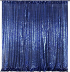 Poise3EHome Blue Sequin Backdrop,10FT x 10FT Sequin Photography Backdrop Curtain for Party Decoration, Navy Blue