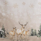Maison d' Hermine Table Runner 100% Cotton Single Layer Table Runners 90 inches Long for Thanksgiving Christmas Decorations Home Kitchen Dining Party Wedding (Deer in The Woods, 14.5" x 90")