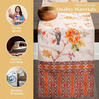 Maison d' Hermine Table Runner 100% Cotton Double Layer Table Runners 108 inches Long for Thanksgiving Christmas Decorations Home Kitchen Dining Party Wedding (Kelim - Prairie, 14.5" x 108")
