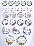 Personalized Custom Stickers Labels for Wedding Favors Birthday, Business Logo Customized Sticker.Waterproof, Fade & Heat Resistant and Cold Resistant. Pack of 100 to 1000. (Wreath 3, 6.5 Inch)