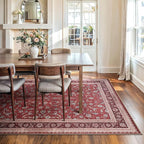 Bloom Rugs Washable Non-Slip 8' x 10' Rug - Red/Beige Traditional Bordered Area Rug for Living Room, Bedroom, Dining Room, and Kitchen - Exact Size: 8' x 10'