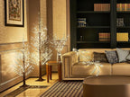 Hairui Lighted Willow Branches Silver Glittered 32IN 120 LED Fairy Lights with Timer, Twig Branch with Lights Battery Operated or USB Plug in for Home Fireplace Room Christmas Holiday Decoration