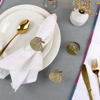 Set of 12 Decorative Metal Napkin Rings - Antique Copper Pineapple Lightweight Napkin Rings - Table Accents for Elegant Dining, Weddings & Everyday Celebrations (Gold)- ALPHA Living HOME