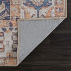 Bloom Rugs Washable 8' x 10' Rug - Orange/Blue/Beige Traditional Area Rug for Living Room, Bedroom, Dining Room, and Kitchen - Exact Size: 8' x 10'