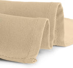 Gee Di Moda Rectangle Tablecloth - 90 x 156 Inch Beige Table Cloth for 8 Foot Table with Floor-Length Drop - Heavy Duty Washable Fabric - 8 Ft Buffet Table, Holiday Party, Wedding & Baby Shower
