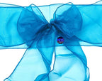 MDS Pack of 300 PCS Organza Chair Sashes Wider Dining Chair Bows Ribbon Tie Back for Wedding Party Birthday Bridal Shower Reception Event Banquet Home Chair Cover Decoration - Dark Teal