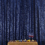 Poise3EHome Blue Sequin Backdrop,10FT x 10FT Sequin Photography Backdrop Curtain for Party Decoration, Navy Blue