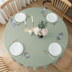 Biscaynebay Round Tablecloth 70 Inch-Sage Outdoor Fabric Table Cover-Small Circle Folding Table Cloths Linen Water Resistant Washable for Kitchen Dining Picnic Patio Outdoor Party Restaurant Tables