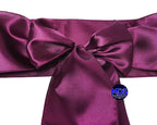 MDS Pack of 75 PCS Satin Chair Sashes Charmeuse Sateen Dining Chair Bows Ribbon Ties Back Sash for Wedding Party Birthday Home Hotel Restaurant Banquet Decoration (7 x 108 Inch, Eggplant)