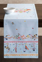 Maison d' Hermine Table Runner 100% Cotton Single Layer Table Runners 108 inches Long Decorative for Home Kitchen Dining Party Baby Shower Wedding Bridal Shower Spring Summer (Ibiza, 14.50" x 108")