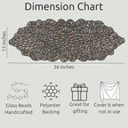 Premium Beaded Table Runner - 13x36 Elegant & Durable Home Décor for Dining, Weddings, Parties & Special Occasions with Non-Slip Backing, Versatile & Easy-Care (Multi) - CLEENTABLE