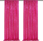 Hot Pink Sequin Backdrop 2 Panels 2FTx8FT Photo Backdrop Curtains Glitter Background for Wedding Party Stage Decorations