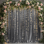 20ftx10ft Black Silver Glitter Sequin Backdrop Curtain for Parties, Wrinkle Free Sparking Backdrop Drapes, 4 Panels 5x10ft Shimmer Photo Back Drop Cloth for Wedding Birthday Photography