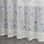 VISIONTEX White Sheer Voile Curtains, Decorative White Embossed Butterflies Rod Pocket Window Drapes for Home Kitchen, Living Room and Bedroom 54 x 95 Inch, Set of 2 Curtain Panels