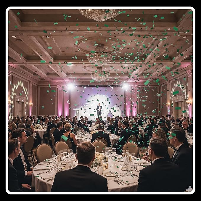 Ultimate Confetti, Rectangular Biodegradable Confetti – Dark Green Fluttering Tissue Paper Confetti for Cannon and Launcher use - Wedding Confeti, Birthday, Parties and Live Events - 1 lb, 16 oz